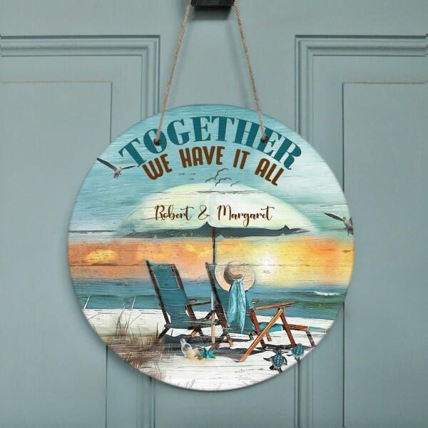 Personalized Couple Circle Wooden Wall Art - Best Gift For Couple - Together We Have It All - IEBK7V