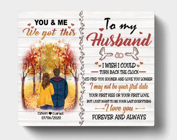 Personalized Couple in the Fall Canvas - Best Gift For Couple - I Love You Forever And Always - FI4AF6