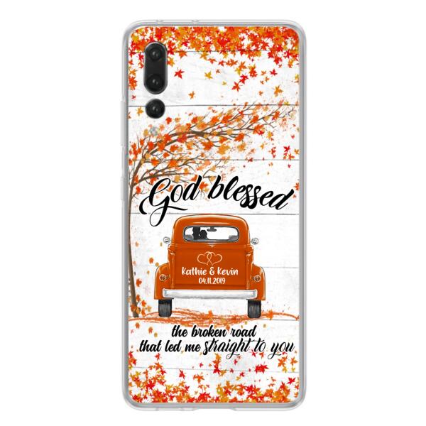Personalized Couple Phone Case - Best Gift For Couple - God Blessed The Broken Road That Led Me Straight To You - Case For Xiaomi, Oppo And Huawei