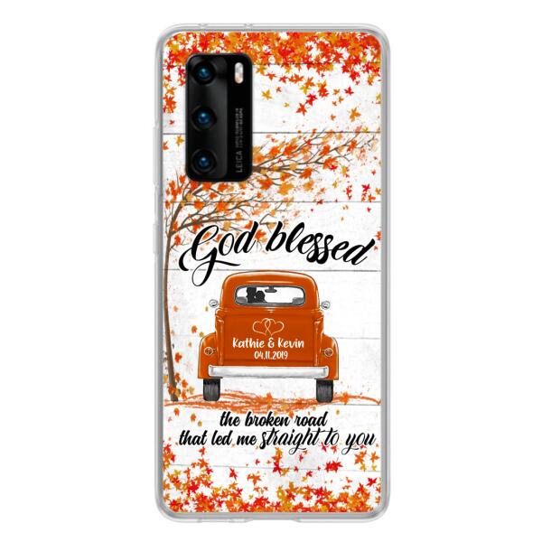 Personalized Couple Phone Case - Best Gift For Couple - God Blessed The Broken Road That Led Me Straight To You - Case For Xiaomi, Oppo And Huawei