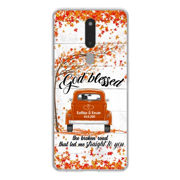 Personalized Couple Phone Case - Best Gift For Couple - God Blessed The Broken Road That Led Me Straight To You - Case For Xiaomi, Oppo And Huawei