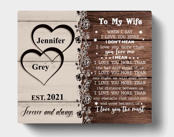 Personalized Romantic Sayings Couple Canvas - Gift Idea For Wife From Husband - I Love You The Most