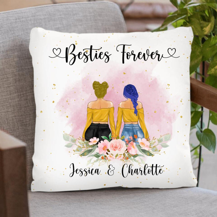Personalized Bestie Pillow Covers - Gift For Best Friends - Besties Forever