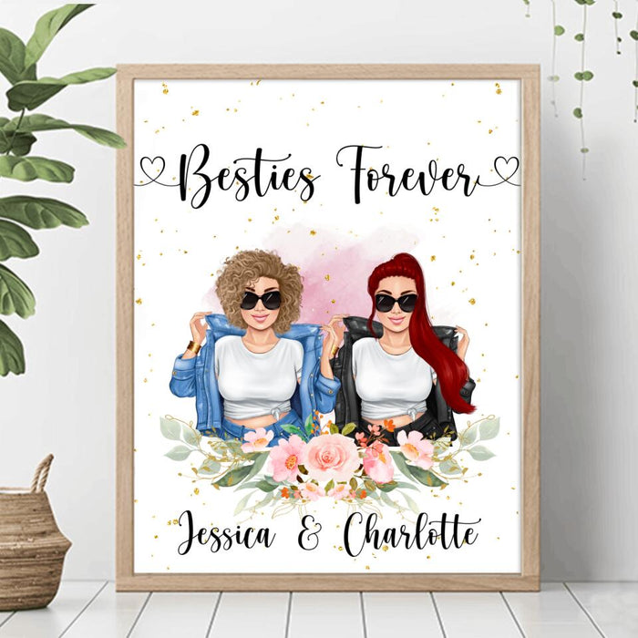 Personalized Bestie Vertical Poster - Gift For Best Friends - We Weren't Sisters By Birth