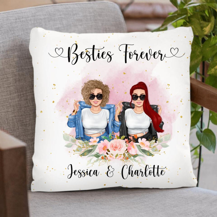 Personalized Bestie Pillow Cover - Gift For Best Friends - We Weren't Sisters By Birth