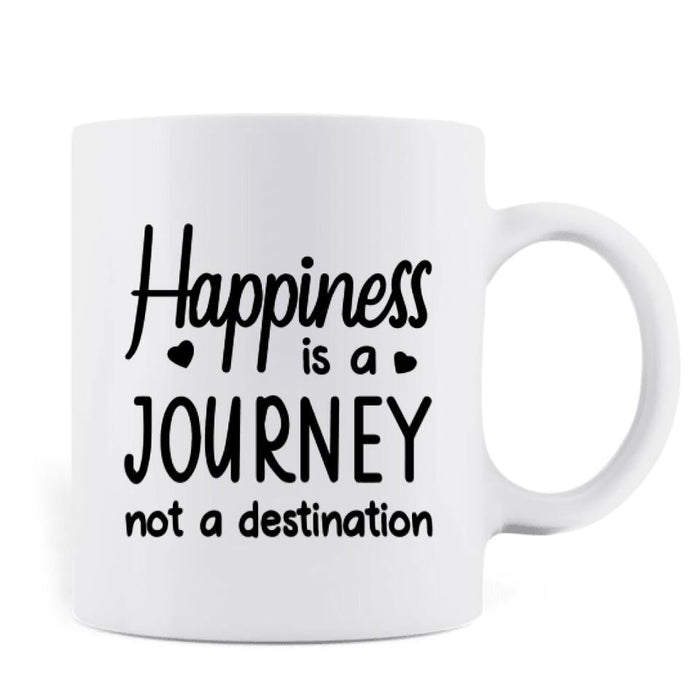 Personalized Couple Motorcycle Coffee Mug - Gift Idea For Couple/Friends - Happiness Is A Journey Not A Destination
