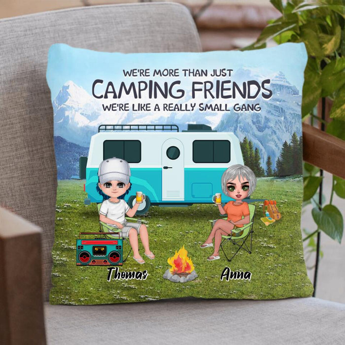 Personalized Mountain Camping Friends Pillow Cover/Fleece/Quilt Blanket - Up to 8 People - Best Gift For Camping Lovers - We're Like A Really Small Gang