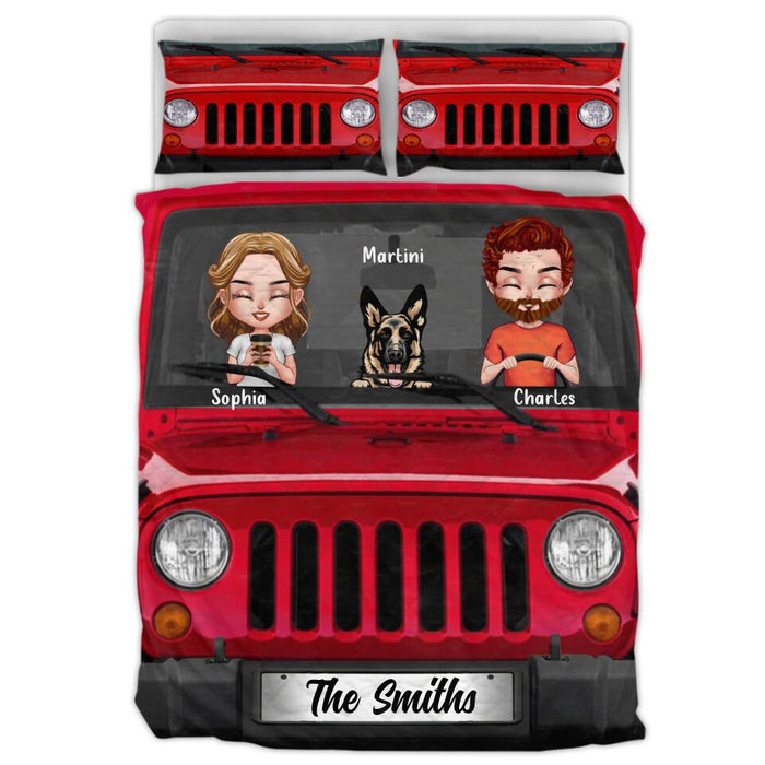 Personalized Off-road Quilt Bed Sets - Gift Idea For Couple - Couple With Up to 4 Dogs - The Smiths