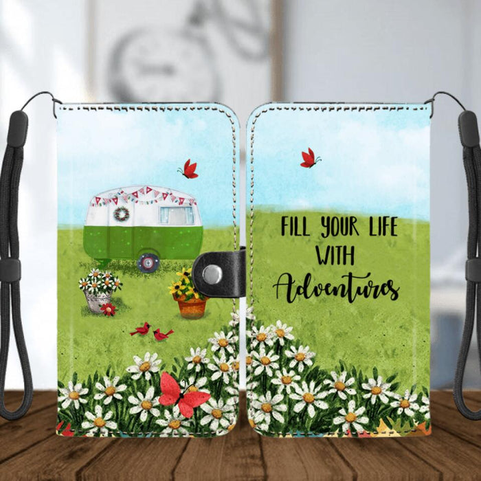Personalized Happy Campers Phone Wallets - Gift Idea For Camping Lover - Fill Your Life With Adventures