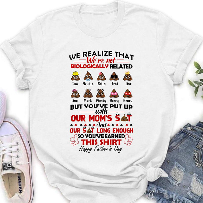 Personalized Step Dad Shirt - Up to 10 Kids - Gift Idea For Father's Day - Happy Father's Day