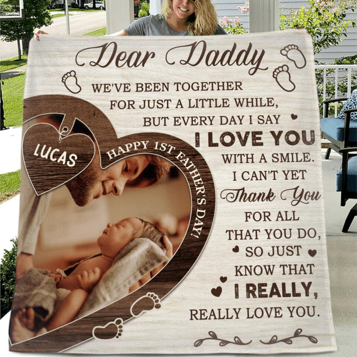 Personalized Father Blanket - Gift Idea For Father's Day - Dear Daddy
