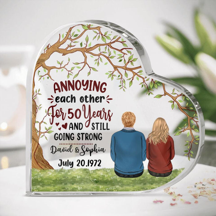 Personalized Couple Acrylic Plaque Keepsake -  Anniversary Gift Idea For Couple - Annoying Each Other For 50 Years And Still Going Strong