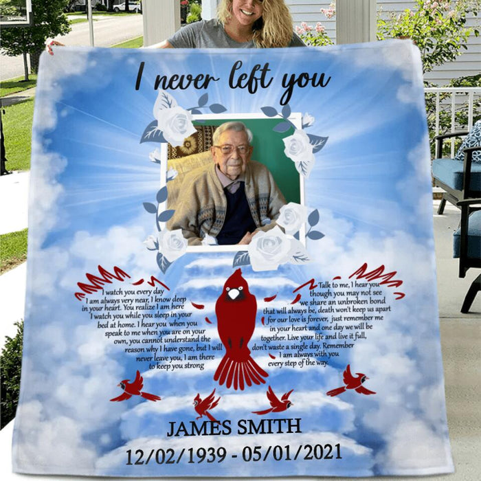 Personalized Memorial Photo Quilt/Fleece Blanket - Memorial Gift Idea For Family - I Never Left You