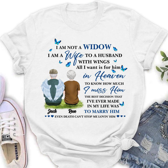 Personalized Couple Shirt - Memorial Gift Idea For Couple - I Am A Wife To A Husband With Wings