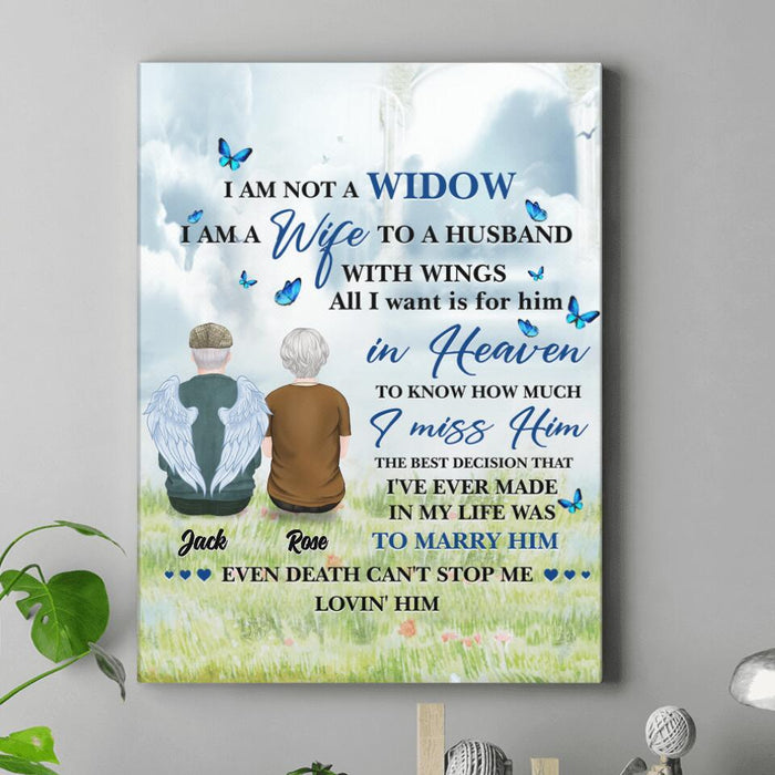Personalized Couple Canvas - Memorial Gift Idea For Couple - I Am A Wife To A Husband With Wings