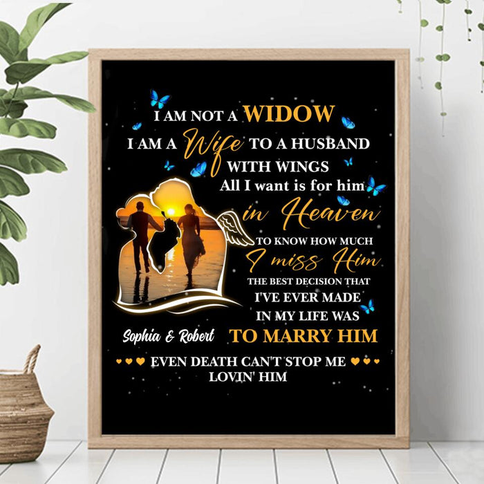 Personalized Couple Poster - Memorial Gift Idea For Couple - I Am A Wife To A Husband With Wings