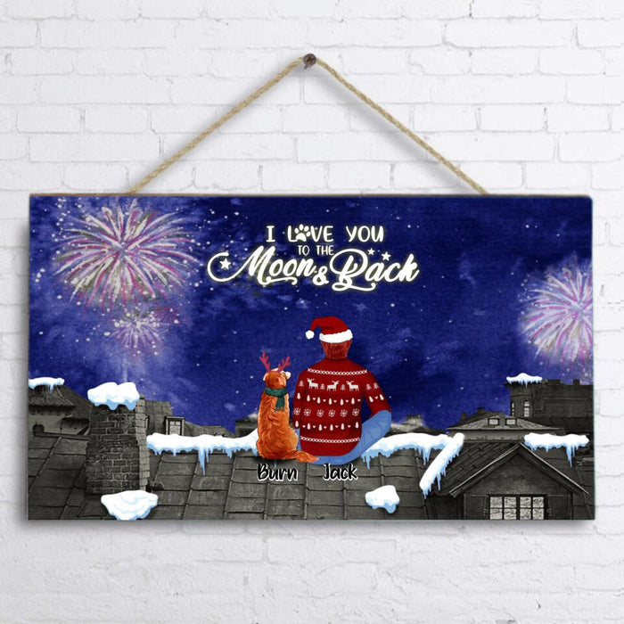 Personalized New Year With Family Door Sign - Family With Up to 4 Pets - Gifts For Family - First Christmas Together As Hubby And Wife