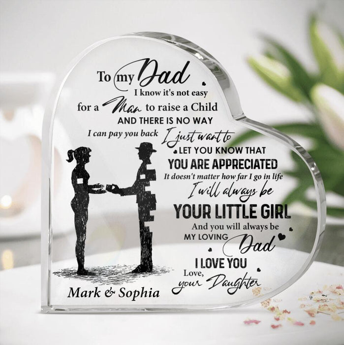Personalized Dad And Daughter Acrylic Plaque - Gift Idea For Father's Day - To My Dad