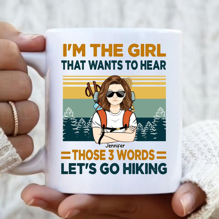 Personalized Hiking Girl Coffee Mug - Girl With Up to 3 Dogs - Gift Idea For Hiking/Dog Lover - Life Is Better In The Mountains With Dogs