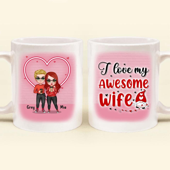 Personalized Couple Coffee Mug - Valentine's Day Gift Idea For Couple - I love My Wife Awesome Wife