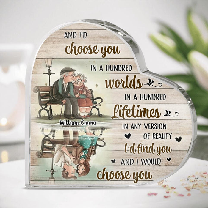 Custom Couple Name Acrylic Plaque - Gift Idea For Couple/Husband & Wife - I'd Find You and I'd Choose You