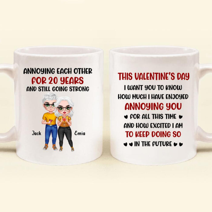 Personalized Couple Coffee Mug - Gifts for Couples, Lovers, Husband and Wife - Annoying Each Other Couple - Happy Valentine's Day