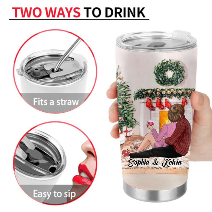 Personalized Couple Hugging Tumbler - Gift Idea For Couple - I Met You I Liked You I Love You