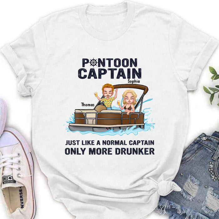 Personalized Couple Pontoon Shirt/Pullover Hoodie - Valentine's Day Gift Idea For Couple