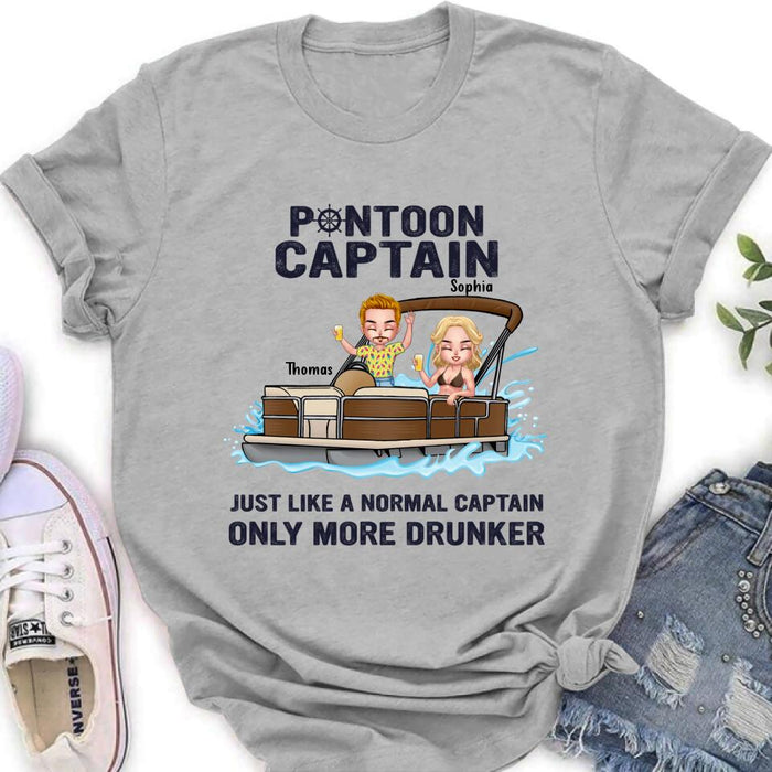 Personalized Couple Pontoon Shirt/Pullover Hoodie - Valentine's Day Gift Idea For Couple