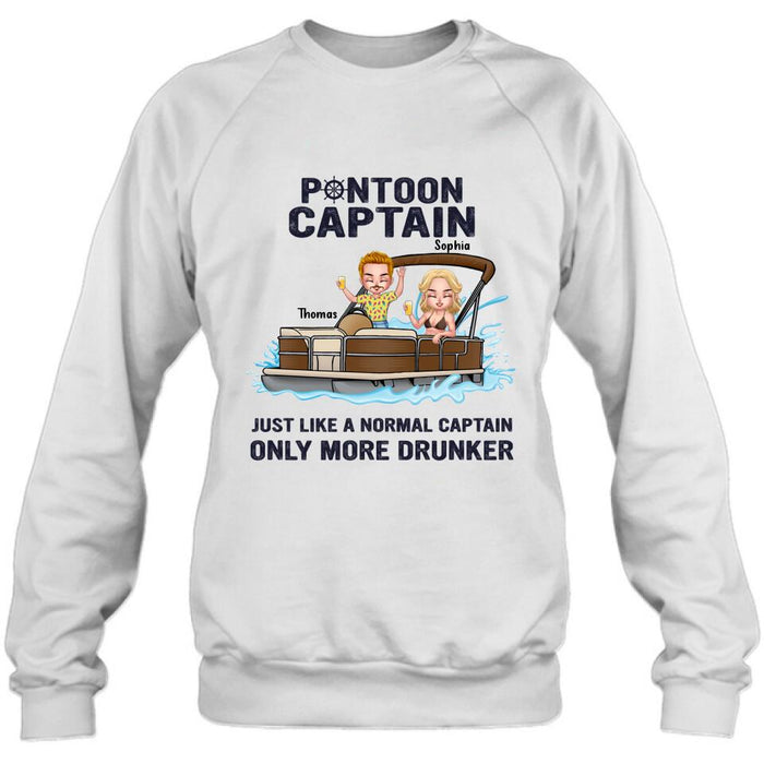 Personalized Couple Pontoon Shirt/Pullover Hoodie - Valentine's Day Gift Idea For Couple
