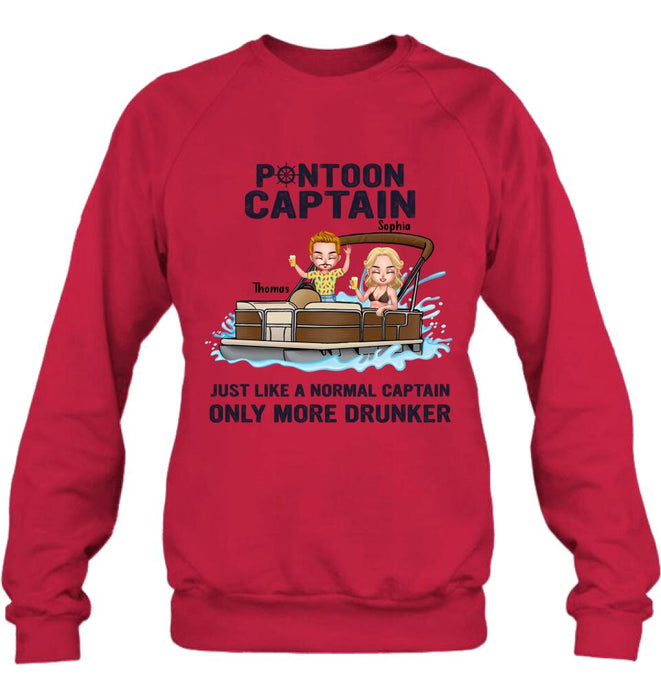 Personalized Couple Pontoon Shirt/Pullover Hoodie - Valentine's Day Gift Idea For Couple