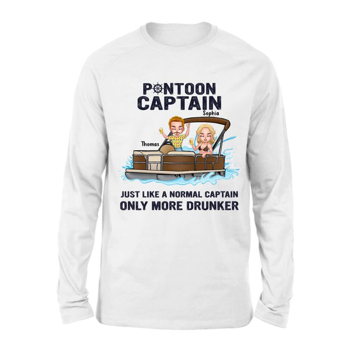 Personalized Couple Pontoon Shirt/Pullover Hoodie - Valentine's Day Gift Idea For Couple