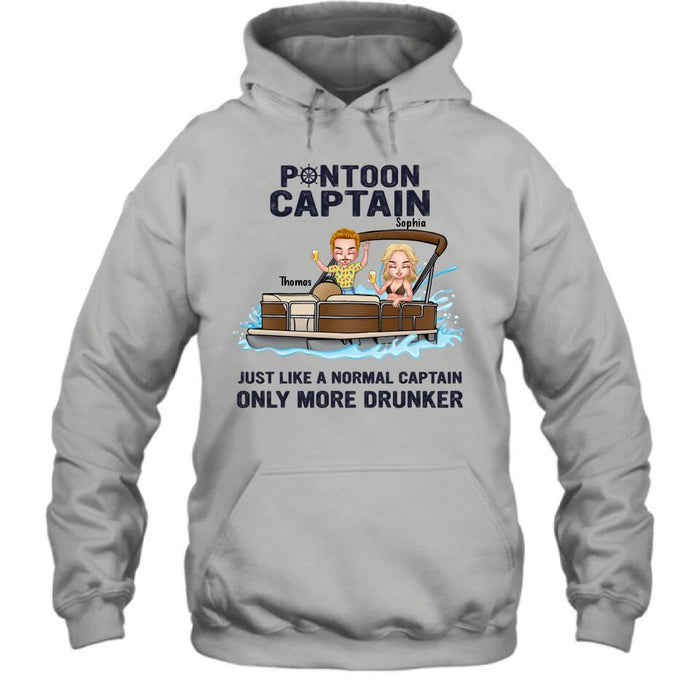 Personalized Couple Pontoon Shirt/Pullover Hoodie - Valentine's Day Gift Idea For Couple