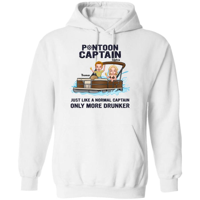 Personalized Couple Pontoon Shirt/Pullover Hoodie - Valentine's Day Gift Idea For Couple
