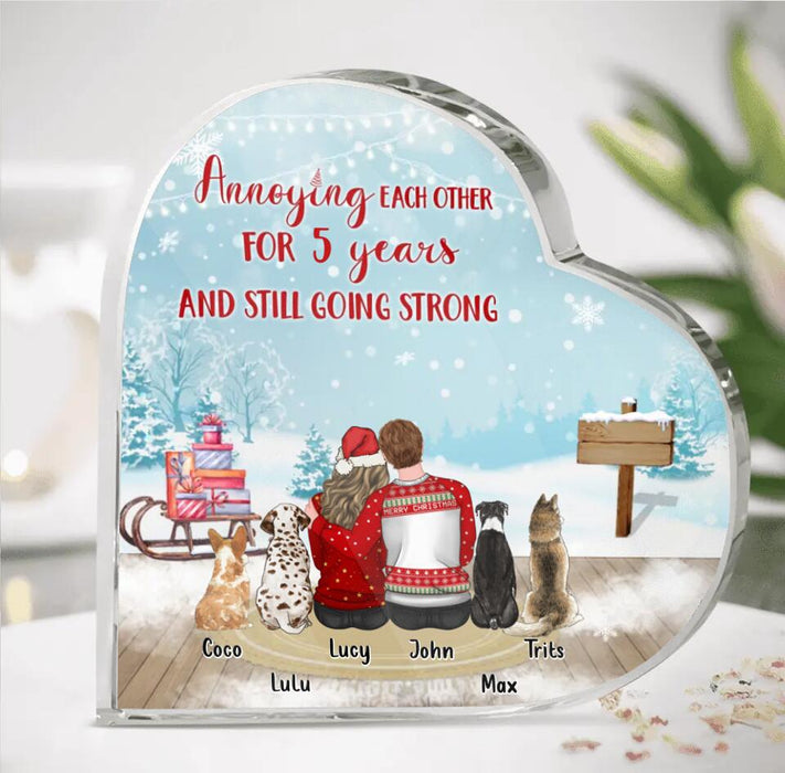 Personalized Couple Crystal Heart - Up to 4 Dogs - Christmas Gift Idea For Dog Lovers -
Annoying Each Other For Years And Still Going Strong