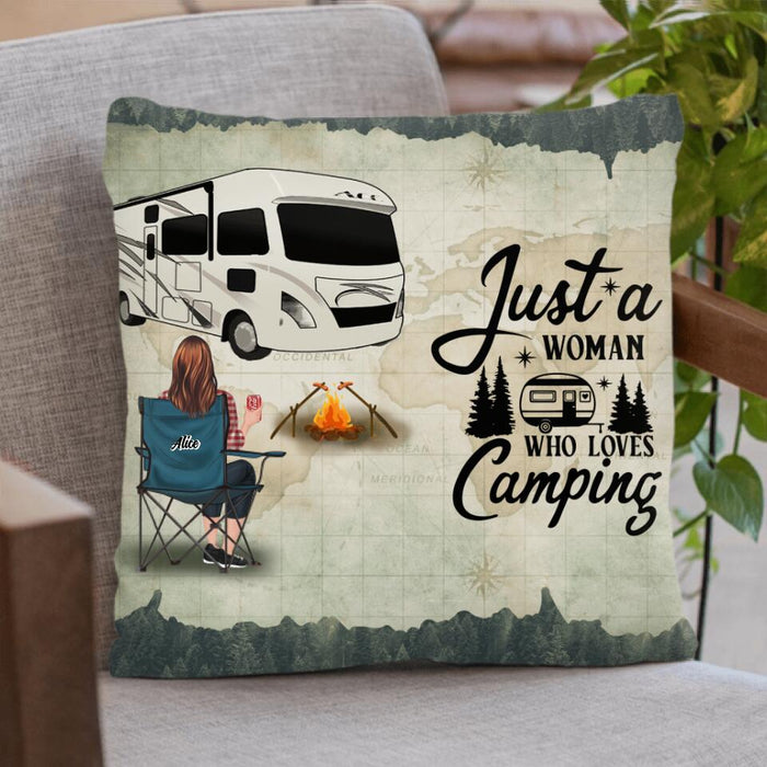 Personalized Camping Pillow Cover - Up to 6 Pets - Best Gift For Dog Lovers/Cat Lovers - Let's Sit By The Campfire & Watch People Park Their Campers