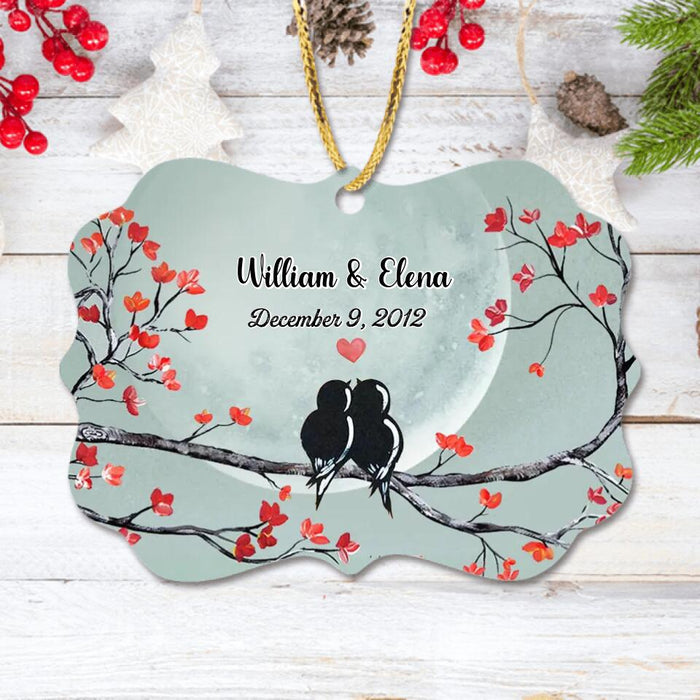 Personalized Couple Rectangle Wooden Ornament - Gift Idea For Family/Couple