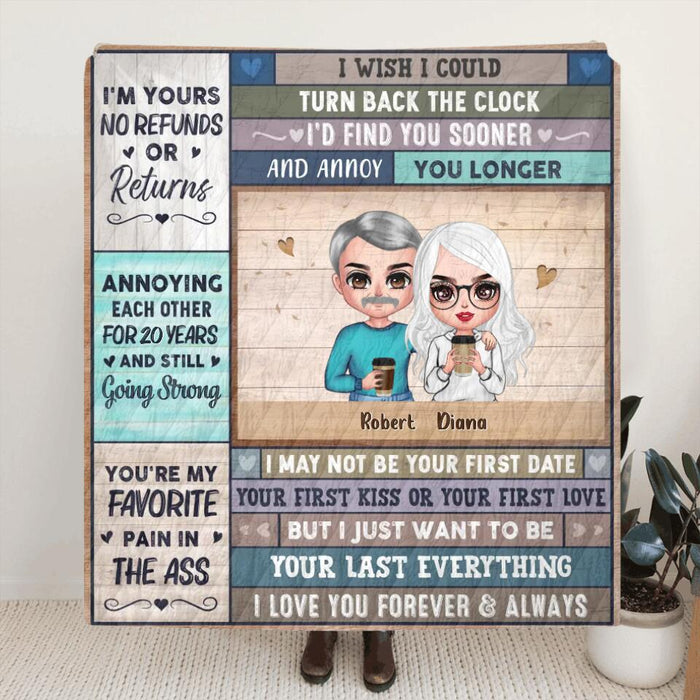 Personalized Couple Fleece Blanket/Quilt - Anniversary Gift For Couple - I Love You Forever And Always