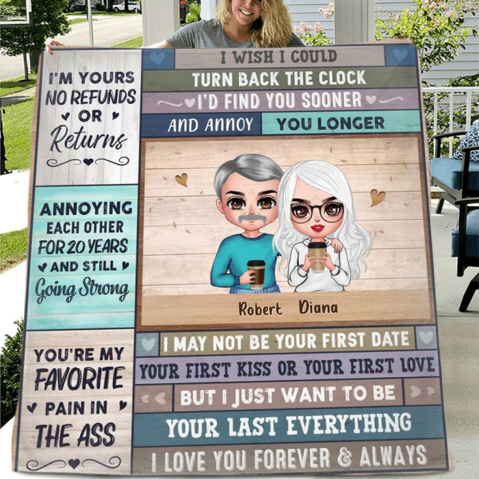 Personalized Couple Fleece Blanket/Quilt - Anniversary Gift For Couple - I Love You Forever And Always