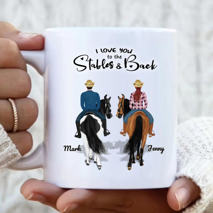 Personalized Couple Riding Horses Coffee Mug - Best Gift For Couple, Horse Lover - Mother's Day Gift For Wife From Husband - Riding Horse Couple Mug