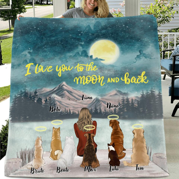 Personalized Dog Quilt/Fleece Blanket - Gift for Dog Mom, Dog Dad, Dog Lovers - Up to 7 Dogs