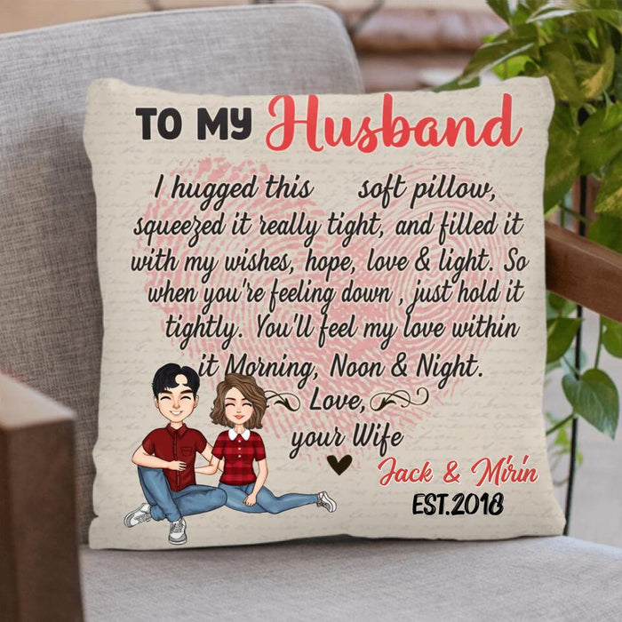 Personalized Couple Pillow Cover - Valentine's Day Gift For Husband From Wife - To My Husband
