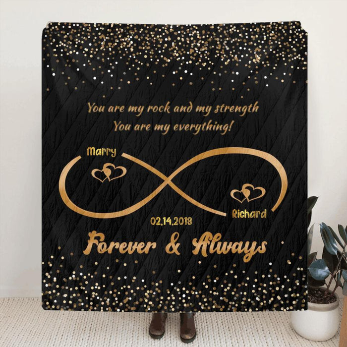 Personalized Couple Fleece/Quilt Blanket - Gift for Husband and Wife, Couple