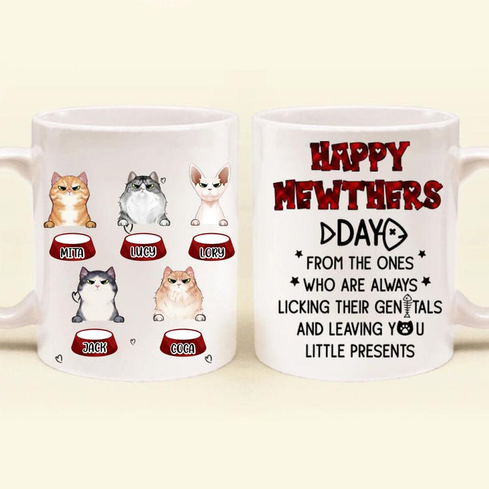 Personalized Cats Mug - Up to 5 Cats - Best Gift Idea For Cat Lovers - Happy Mewthers Day