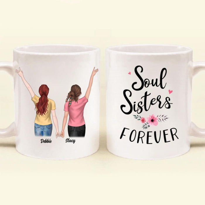 Personalized Best Friend Gifts Coffee Mug - 2 Besties - Soul Sisters Forever
