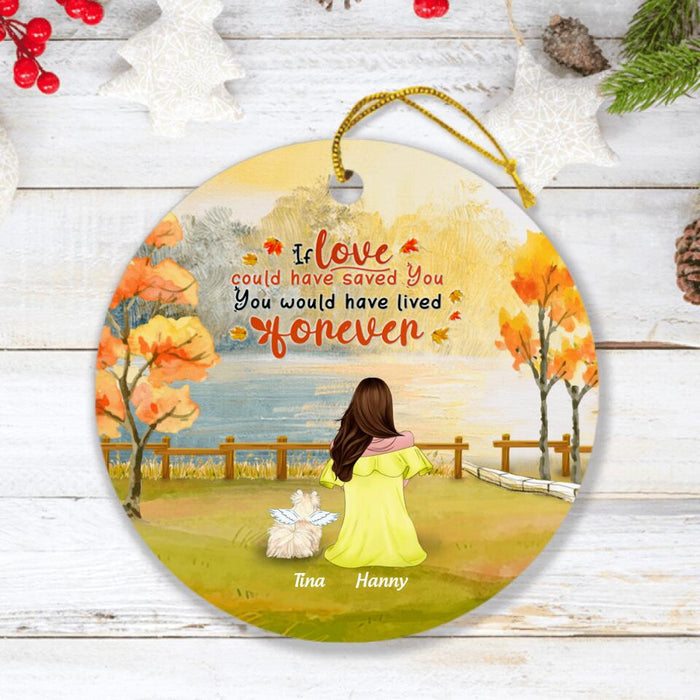 Personalized Memorial Dog Autumn Ornament - Mom With Up to 4 Dogs - Memorial Gift For Dog Lover - 8ALLOF