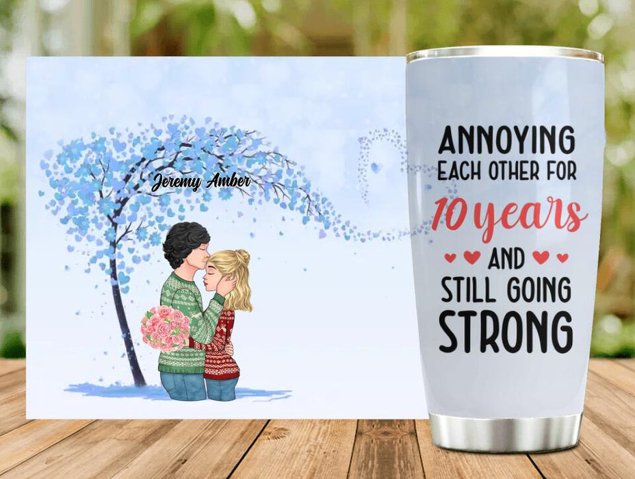 Personalized Couple Kissing Tumbler - Gift Idea For Couple/Lovers - Annoying Each Other For 10 Years And Still Going Strong