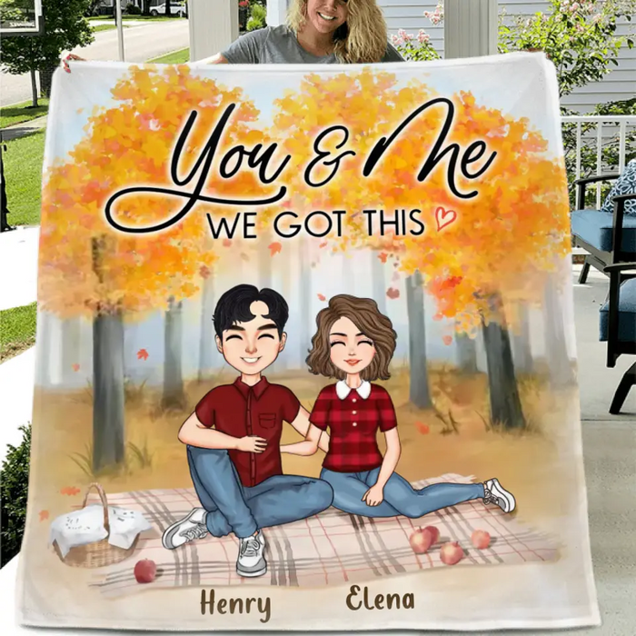 Personalized Couple Fleece Throw Blanket/Quilt - Anniversary Gift Idea For Couple - You & Me We Got This