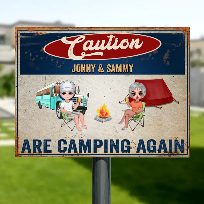 Personalized Camping Metal Sign - Up to 6 People - Gift Idea For Camping Lovers