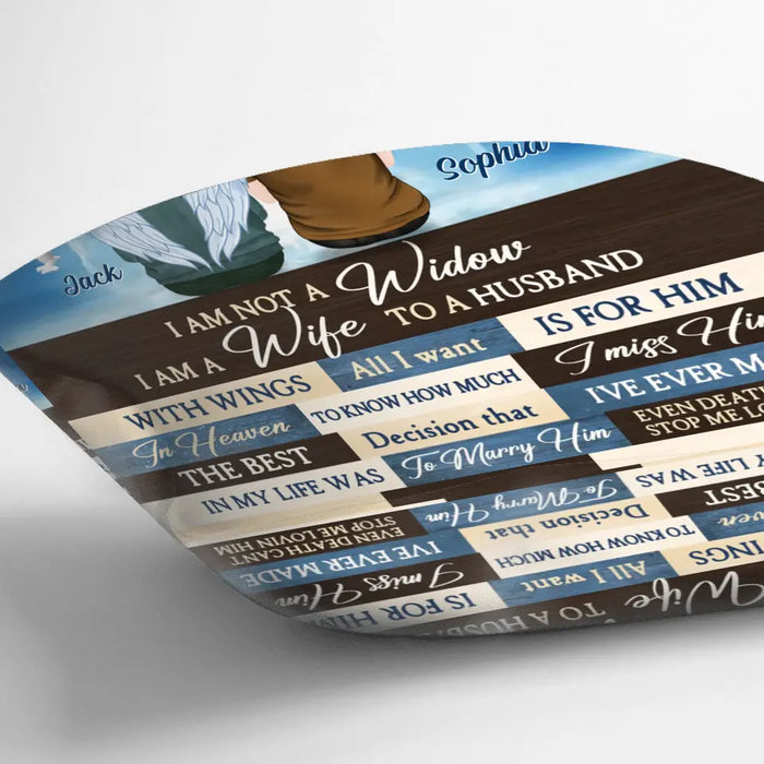 Personalized Couple Pillow Cover - Memorial Gift Idea For Couple - I Am Not A Widow I Am A Wife To A Husband With Wings